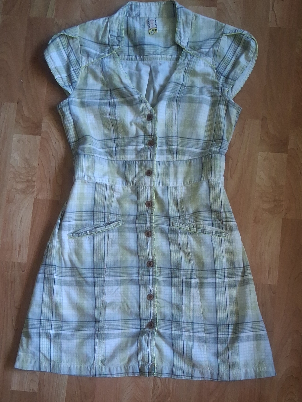 Free People Cotton Button Down Cap Sleeve Dress